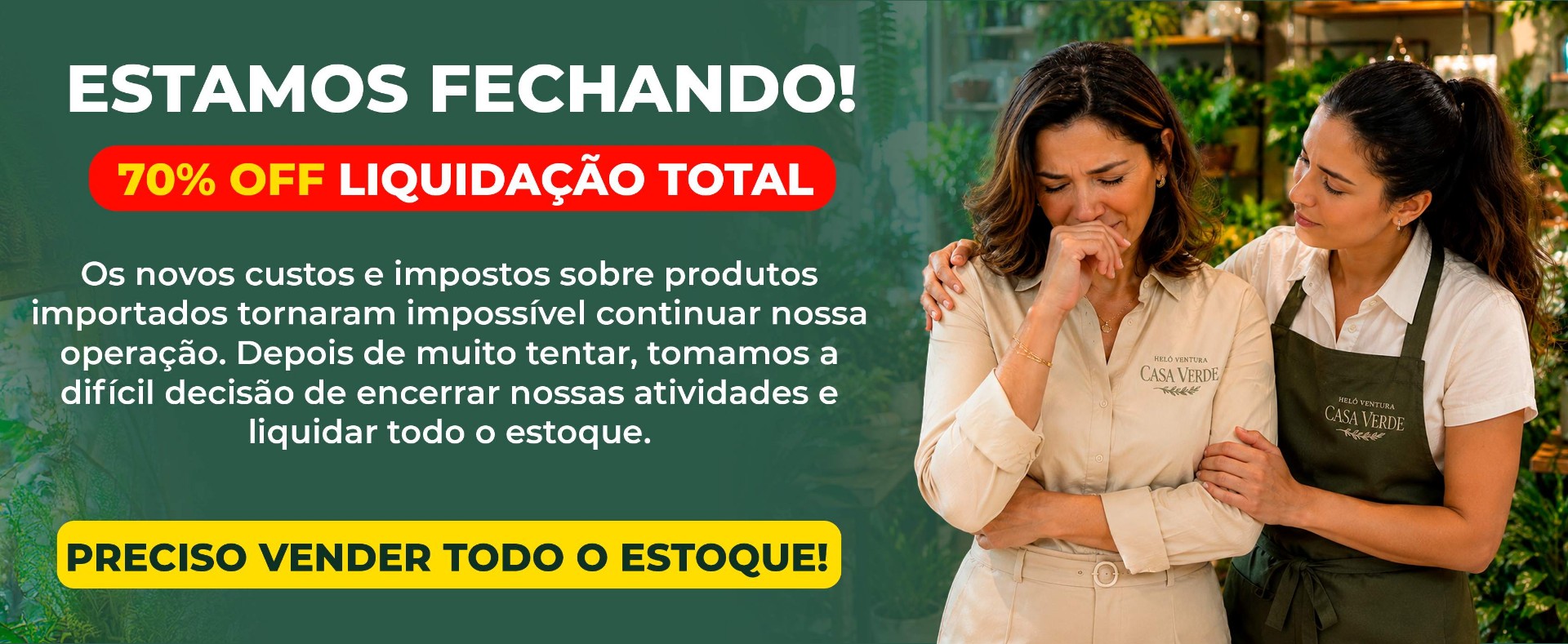 Nossa loja será fechada — aproveite os últimos produtos disponíveis