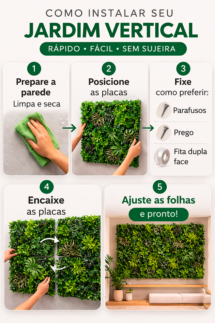 Como instalar seu jardim vertical — rápido, fácil e sem sujeira